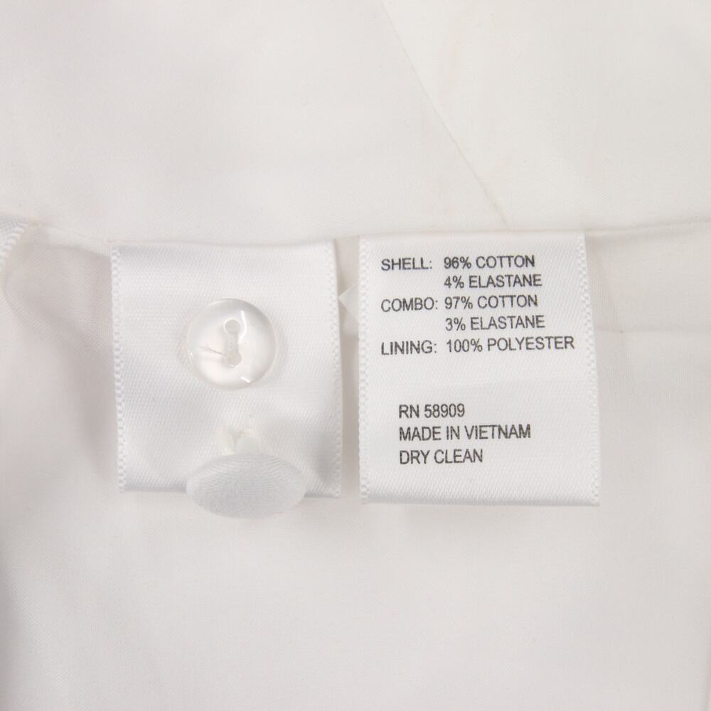 Antonio Melani x The Nat Note Zoe Scalloped Sateen Top White Green Crop Size 6 - Picture 12 of 14